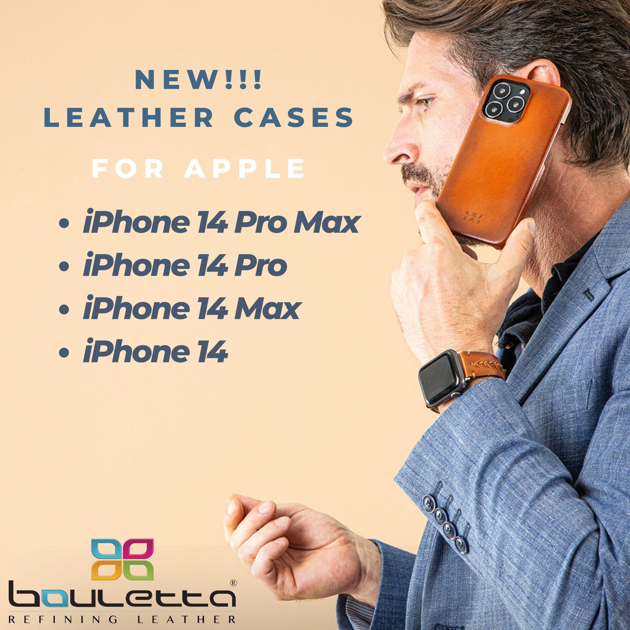 Bouletta Flexible Leather Back Cover for Apple iPhone 14 Series