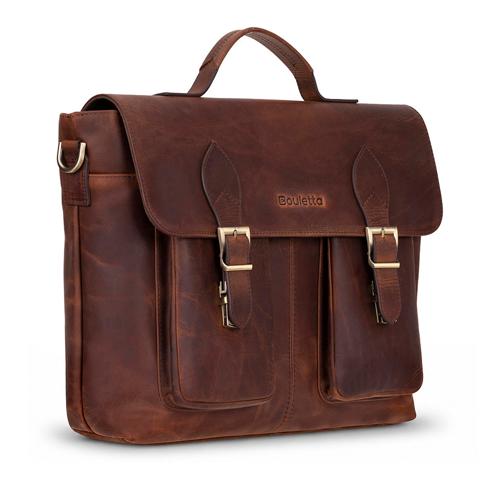 Olympus Leather Business Briefcase / Laptop Case
