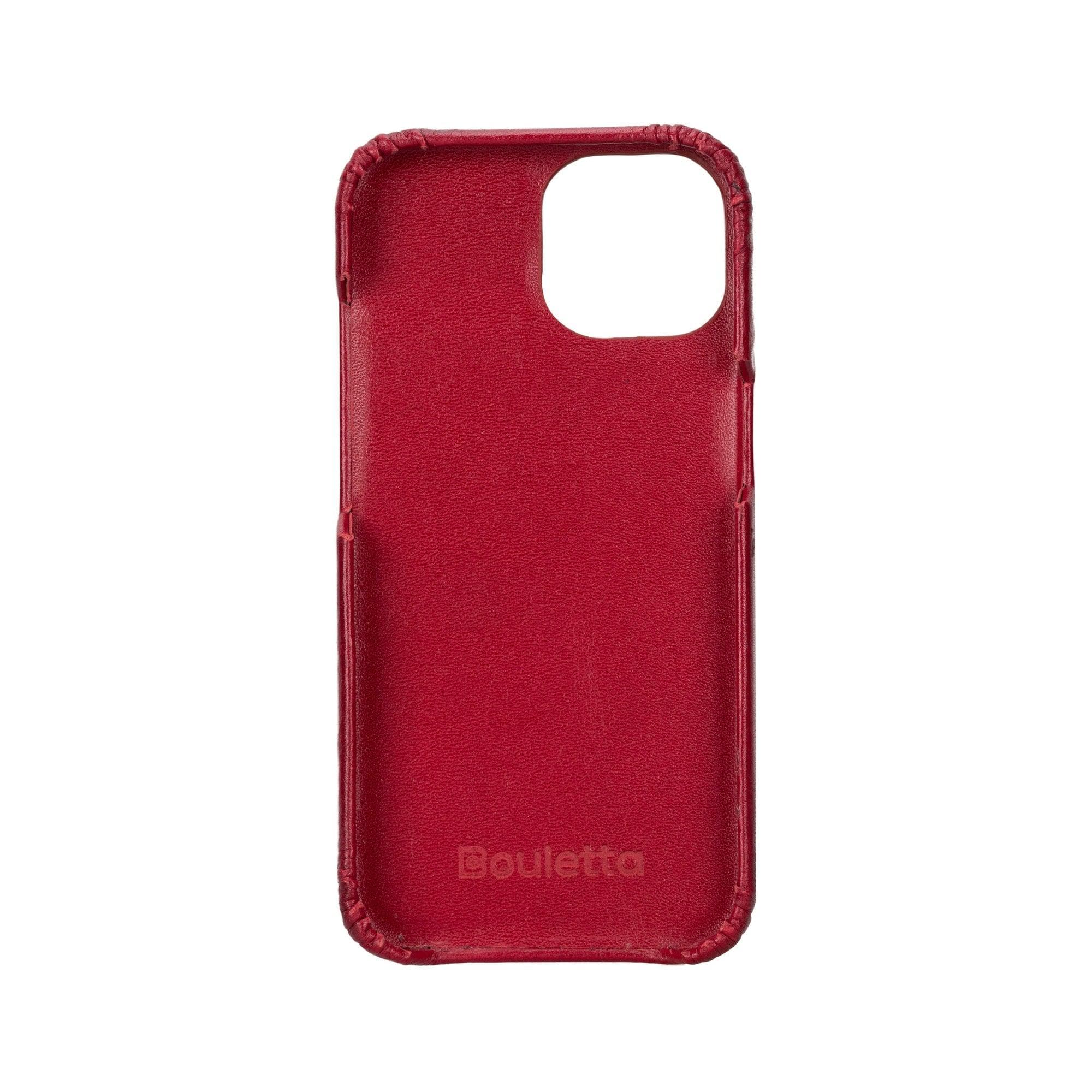 Leather iPhone 16 Pro Snap-On Cover Case Red 3