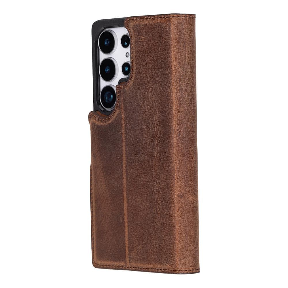 Luxury Handmade Genuine Leather Phone Case for Samsung Galaxy S25 Ultra – Magnetic & Detachable, Unisex