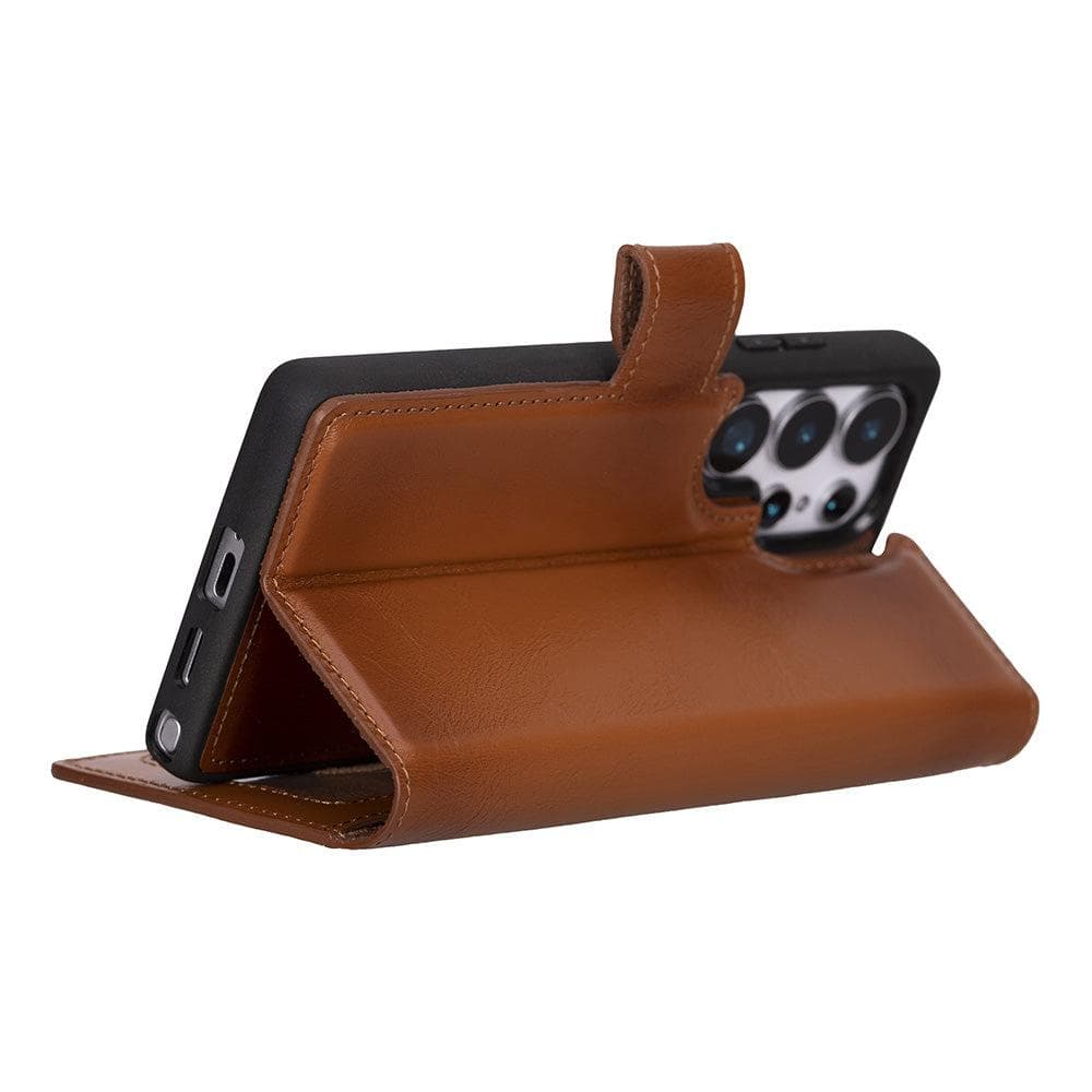 Luxury Handmade Genuine Leather Phone Case for Samsung Galaxy S25 Ultra – Magnetic & Detachable, Unisex