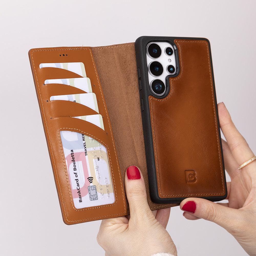 Luxury Handmade Genuine Leather Phone Case for Samsung Galaxy S25 Ultra – Magnetic & Detachable, Unisex