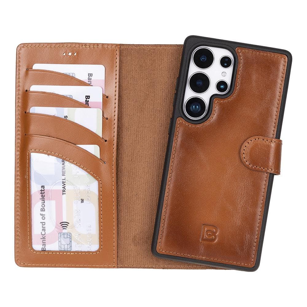 Luxury Handmade Genuine Leather Phone Case for Samsung Galaxy S25 Ultra – Magnetic & Detachable, Unisex
