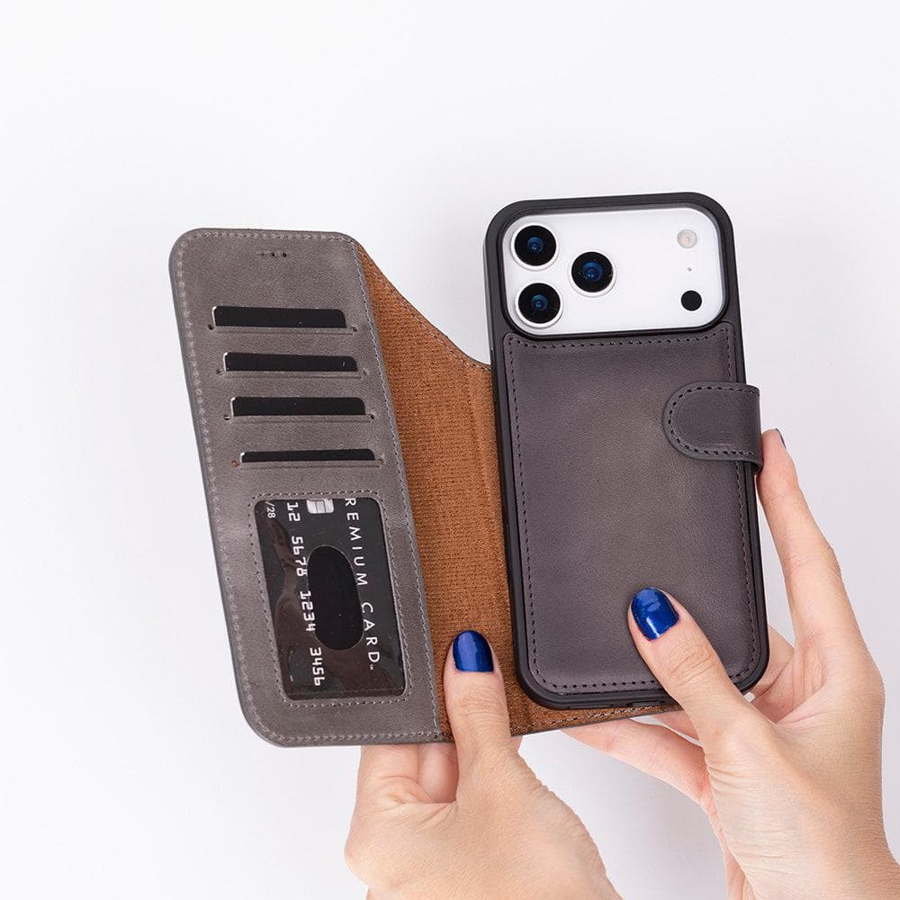 Magic iPhone 17 Pro Max Detachable Leather Wallet Case