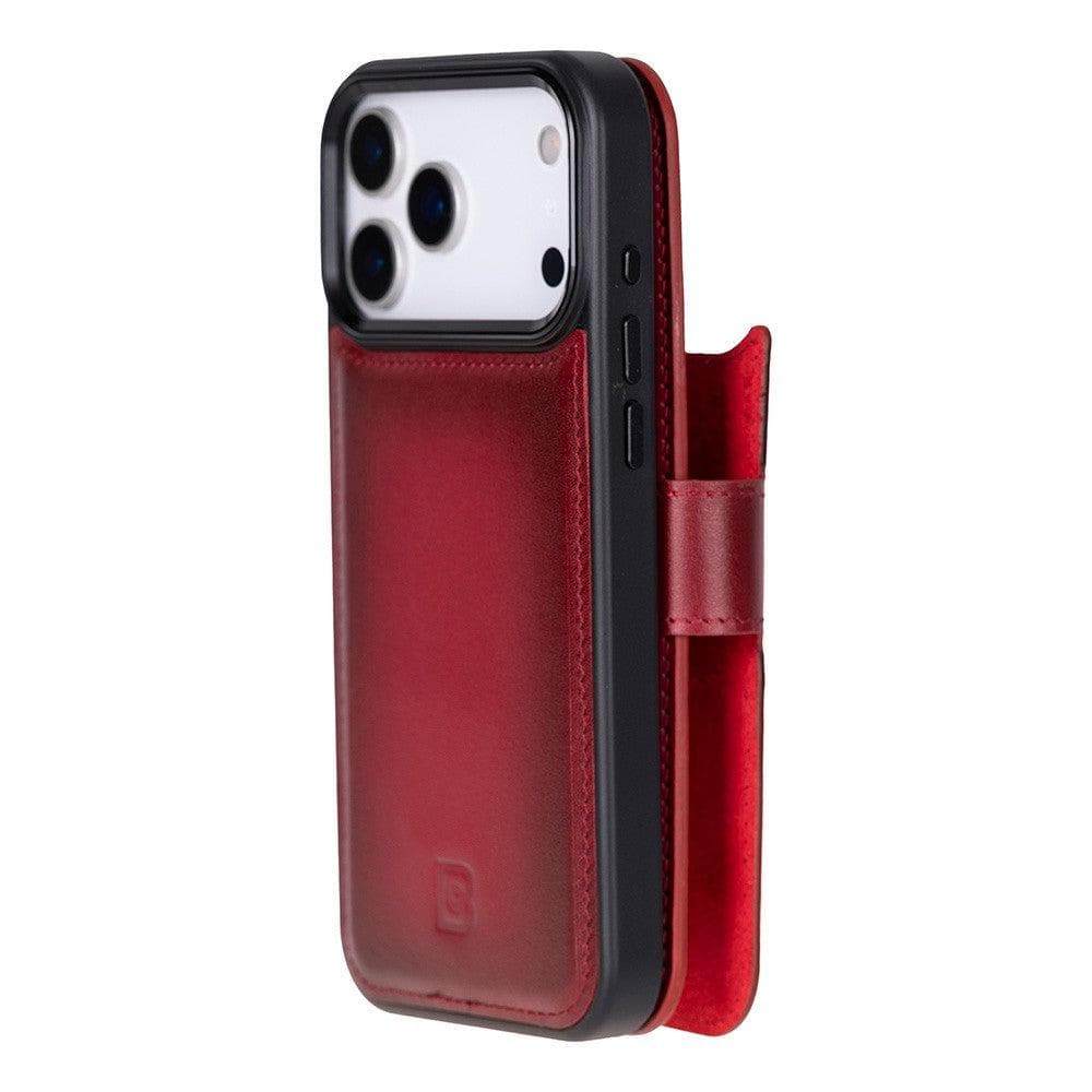 Magic iPhone 17 Pro Max Detachable Red Leather Wallet Case Bouletta