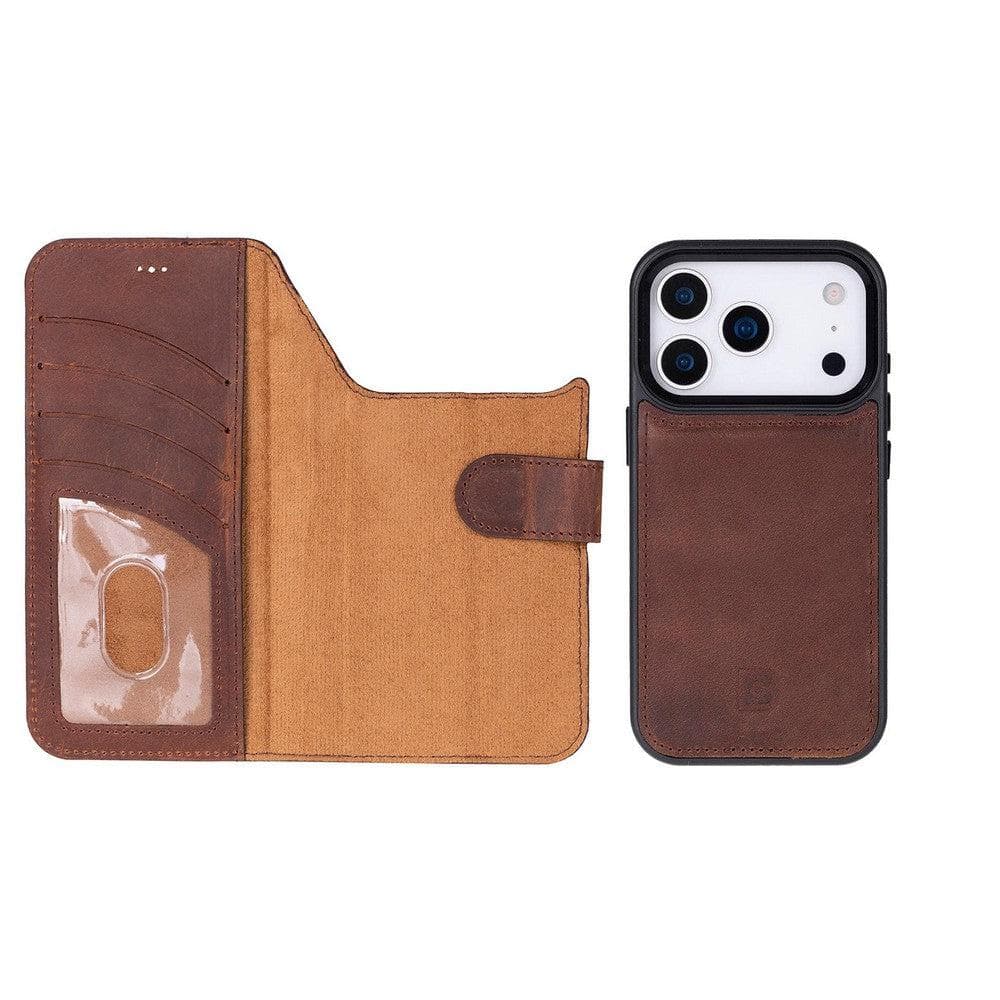 Magic iPhone 17 Pro Max Detachable Brown Leather Wallet Case Bouletta