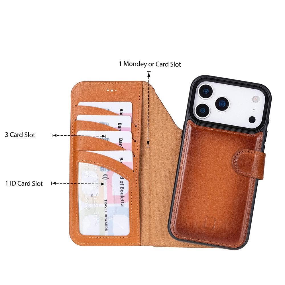 Magic iPhone 17 Pro Max Detachable Tan Leather Wallet Case Bouletta