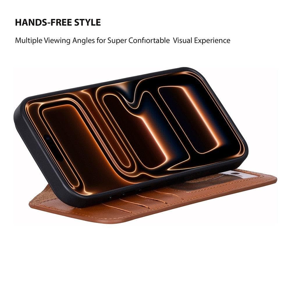 Magic iPhone 17 Pro Max Detachable Tan Leather Wallet Case Bouletta