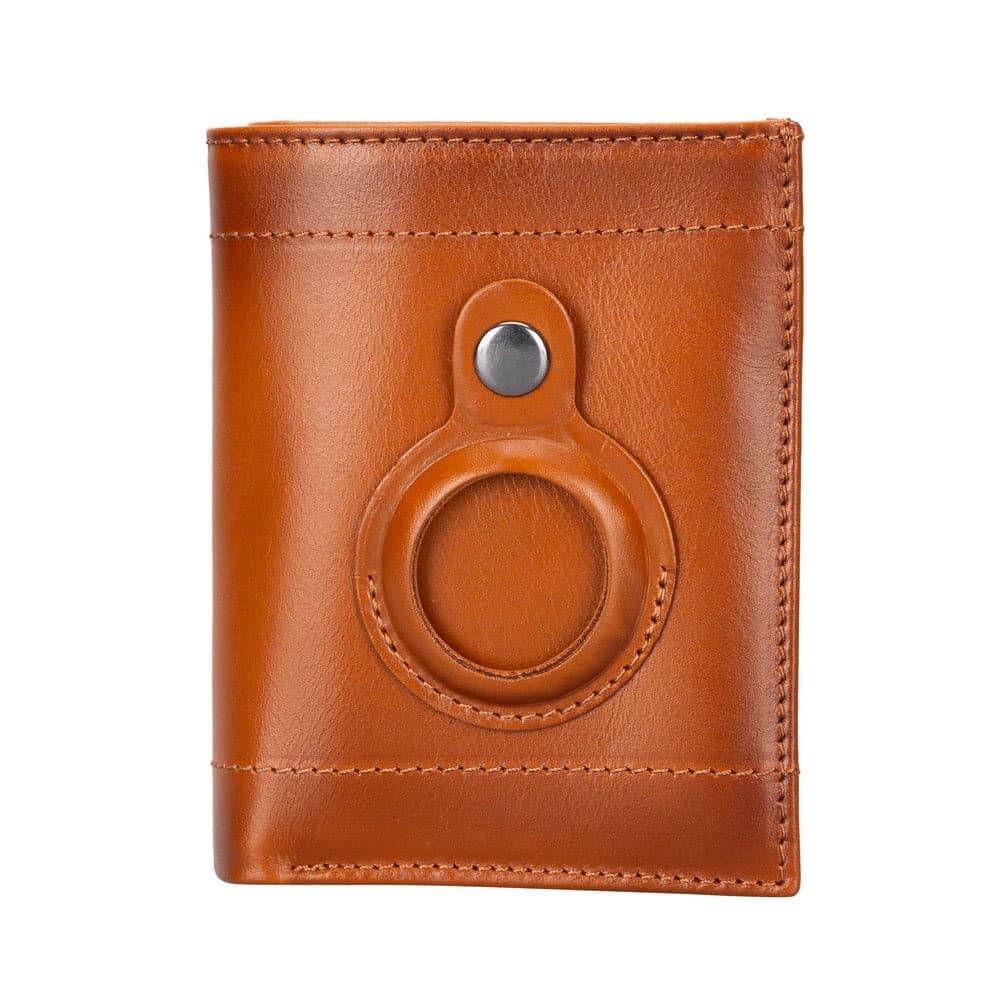 Airmaka Leather Card Holder With Airtag Slot Tan Bouletta