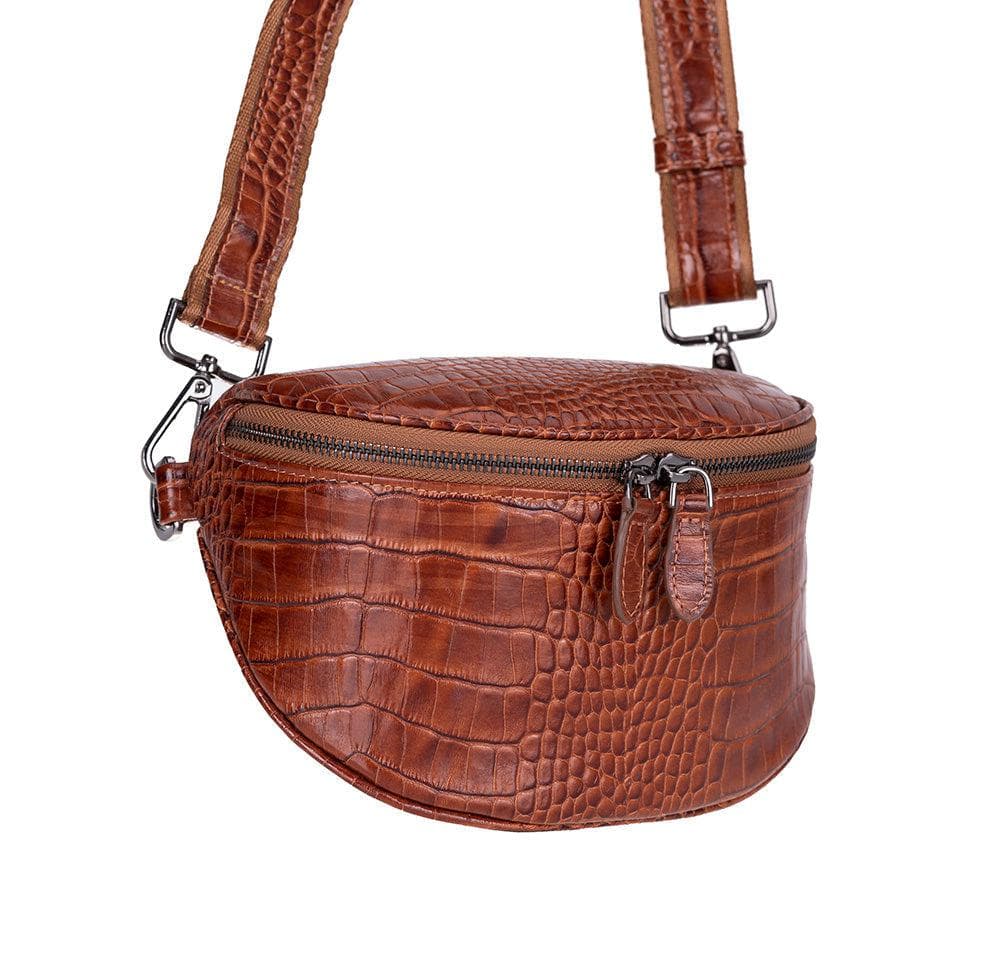 Alora Leather Crossbody Bag Crocodile Heather Bouletta