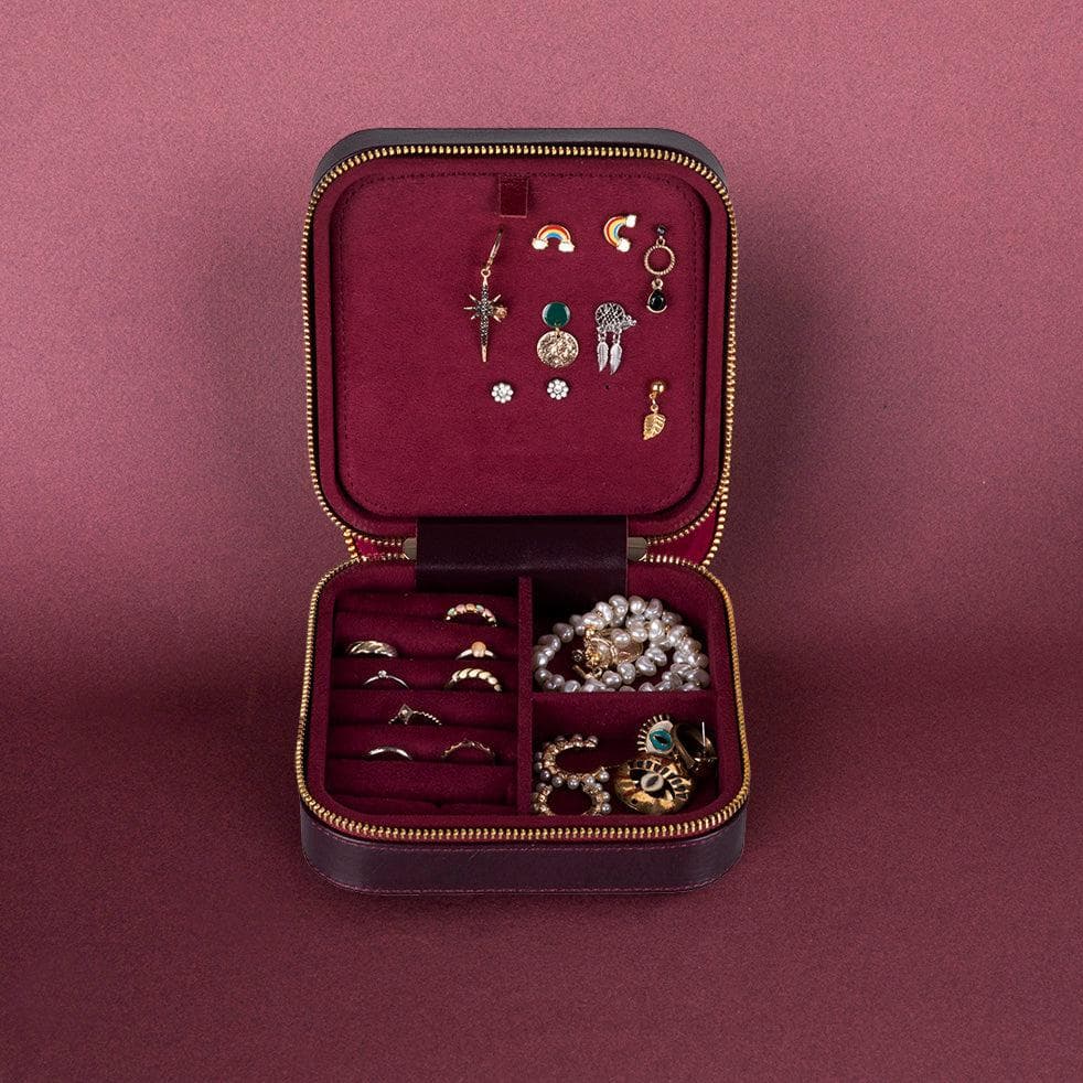 Amanda Leather Jewelry Box, Large Bouletta