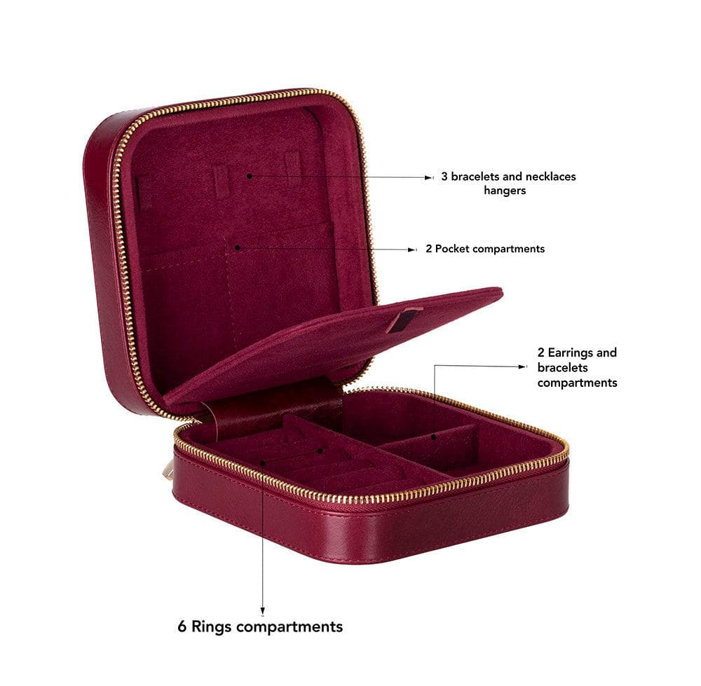 Amanda Leather Jewelry Box, Large Bouletta