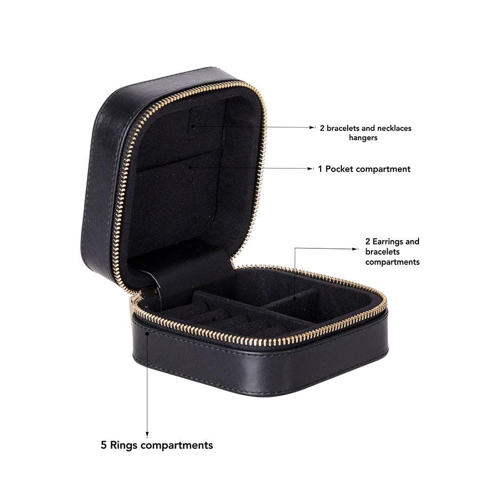 Amanda Leather Jewelry Box, Medium Bouletta