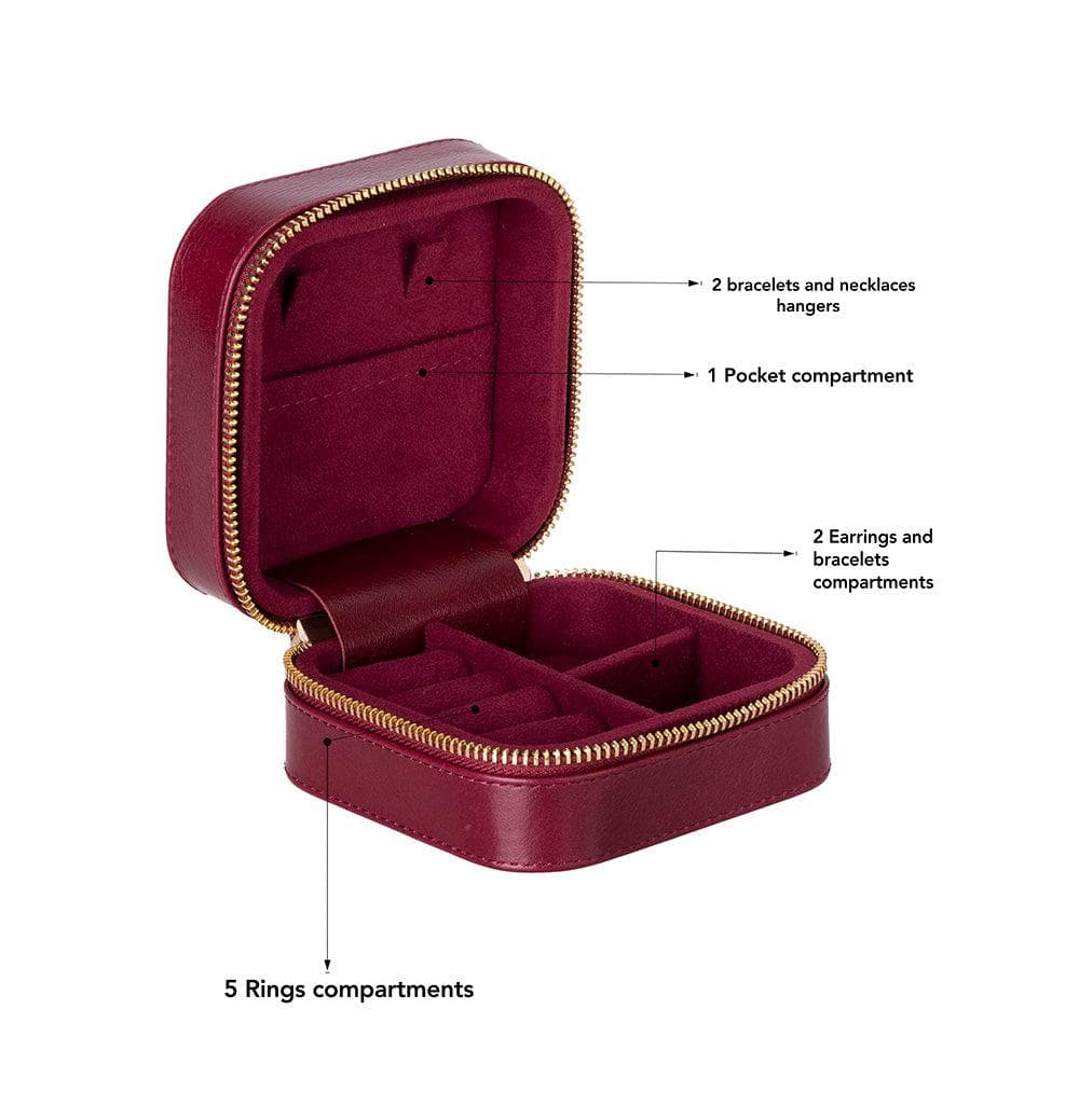 Amanda Leather Jewelry Box, Medium Bouletta
