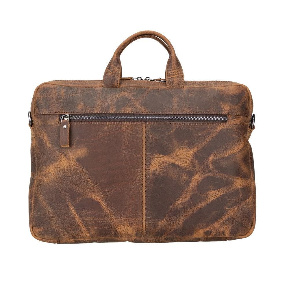 Apollo Leather Business Briefcase / Laptop Case 16" Saddle Brown Bouletta