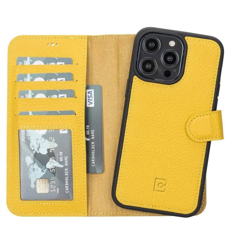 Apple iPhone 14 Series Leather Wallet Case / MWWN - Window Magic iPhone 14 Plus / FLOATER YELLOW Bouletta
