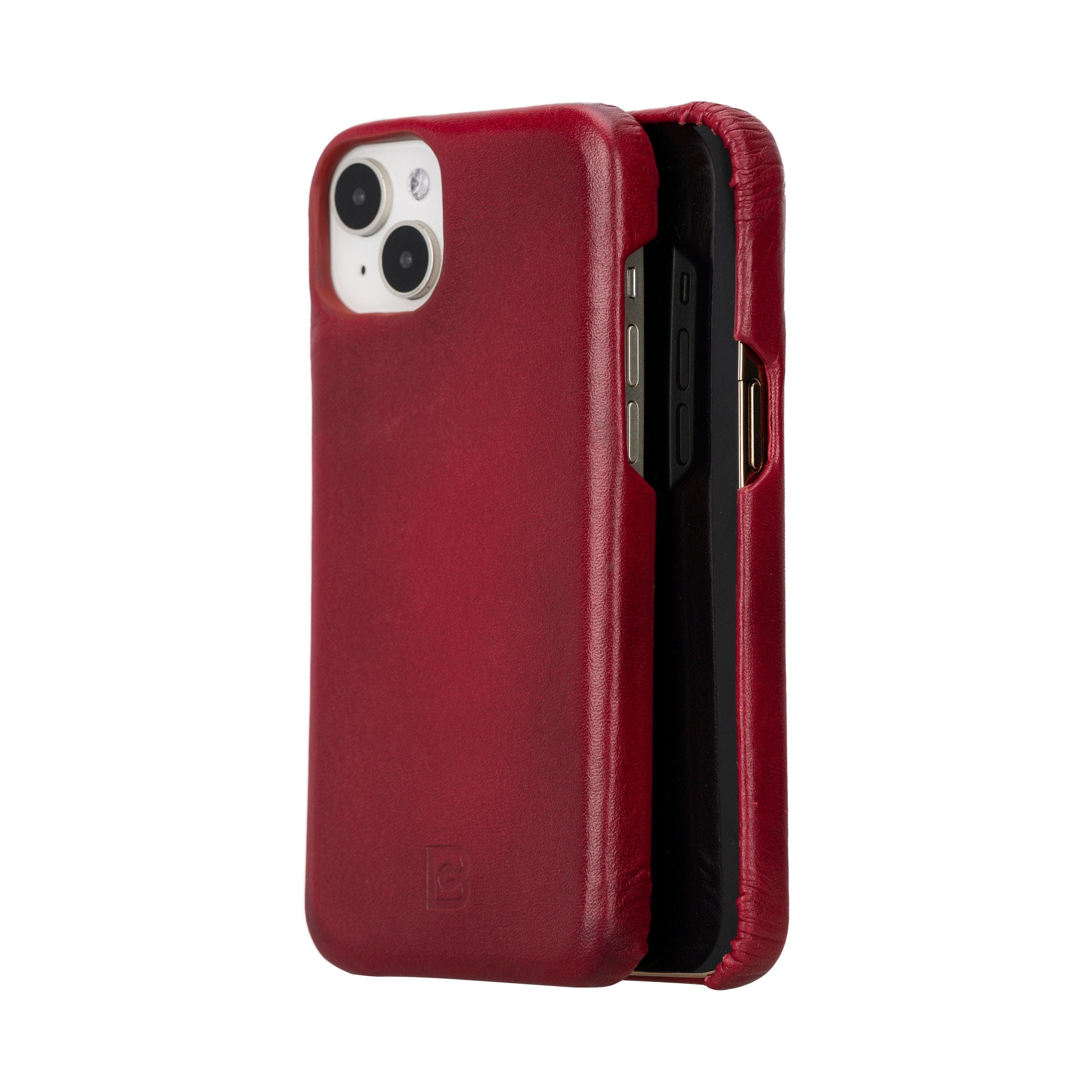 Apple iPhone 15 Series Full Leather Coating Back Cover iPhone 15 Plus / Red Bouletta LTD