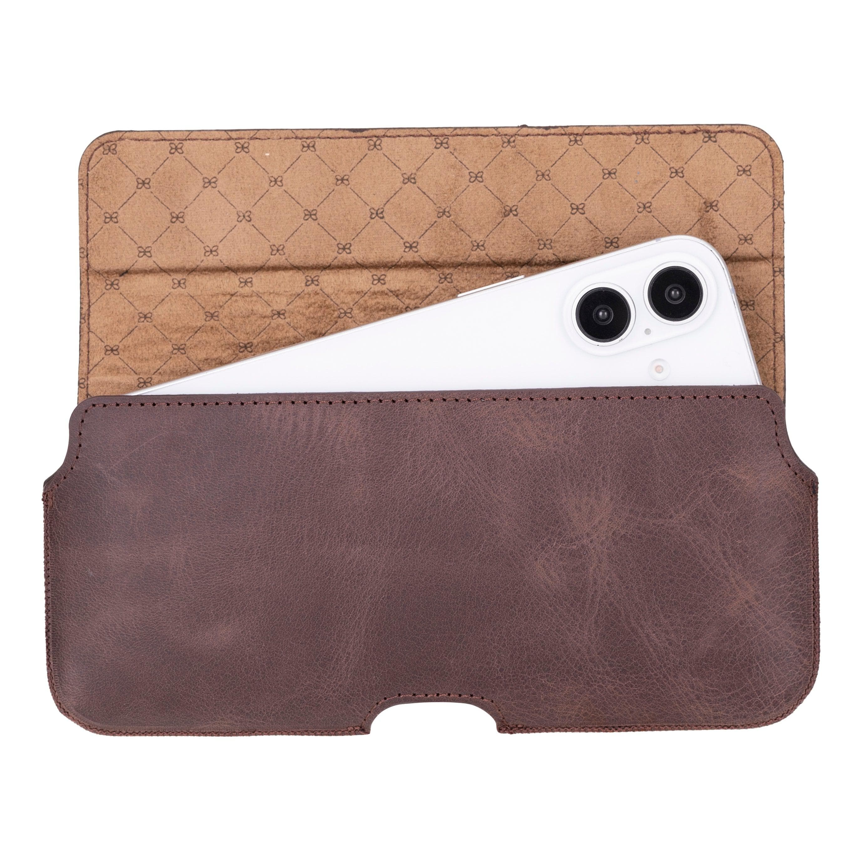 Aslant Leather Belt Phone Case Up to 6.9" Bouletta