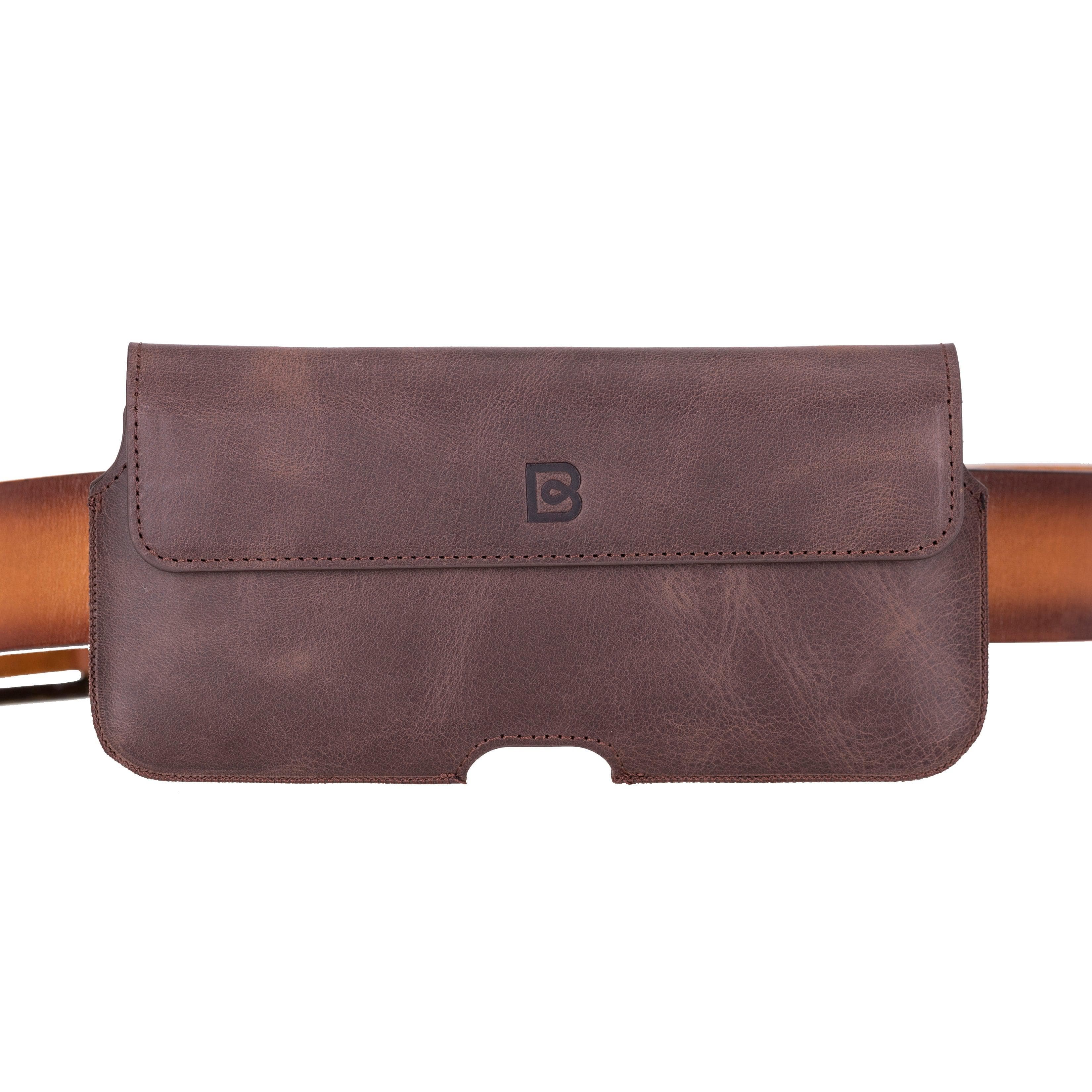 Aslant Leather Belt Phone Case Up to 6.9" Bouletta