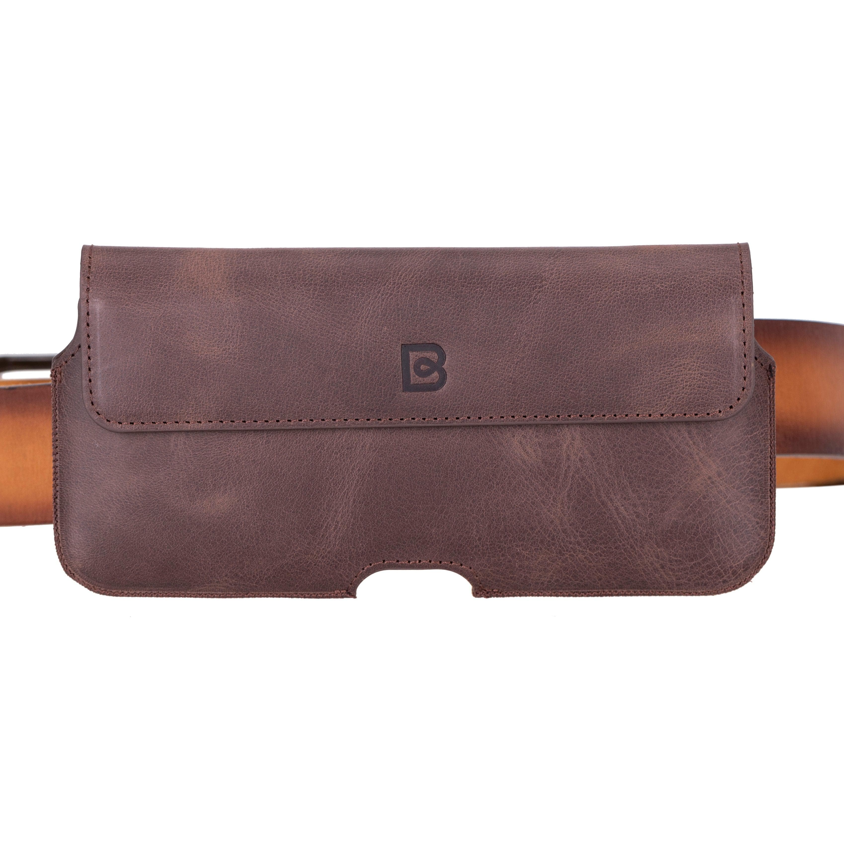 Aslant Leather Belt Phone Case Up to 6.9" Bouletta