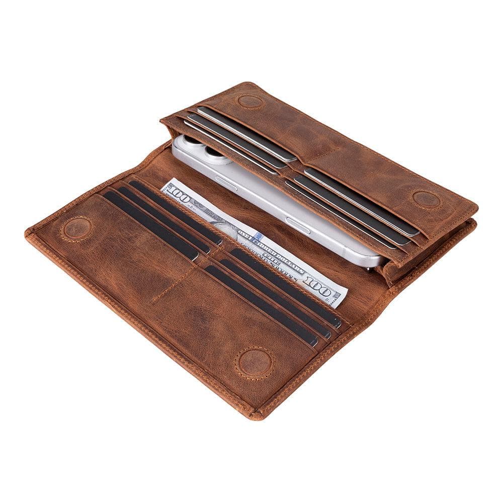 Aura Leather Women's Wallet Saddle Brown Bouletta