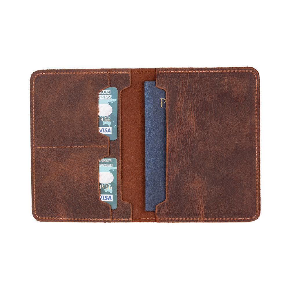 Avventura Leather Passport Wallet Saddle Brown Bouletta