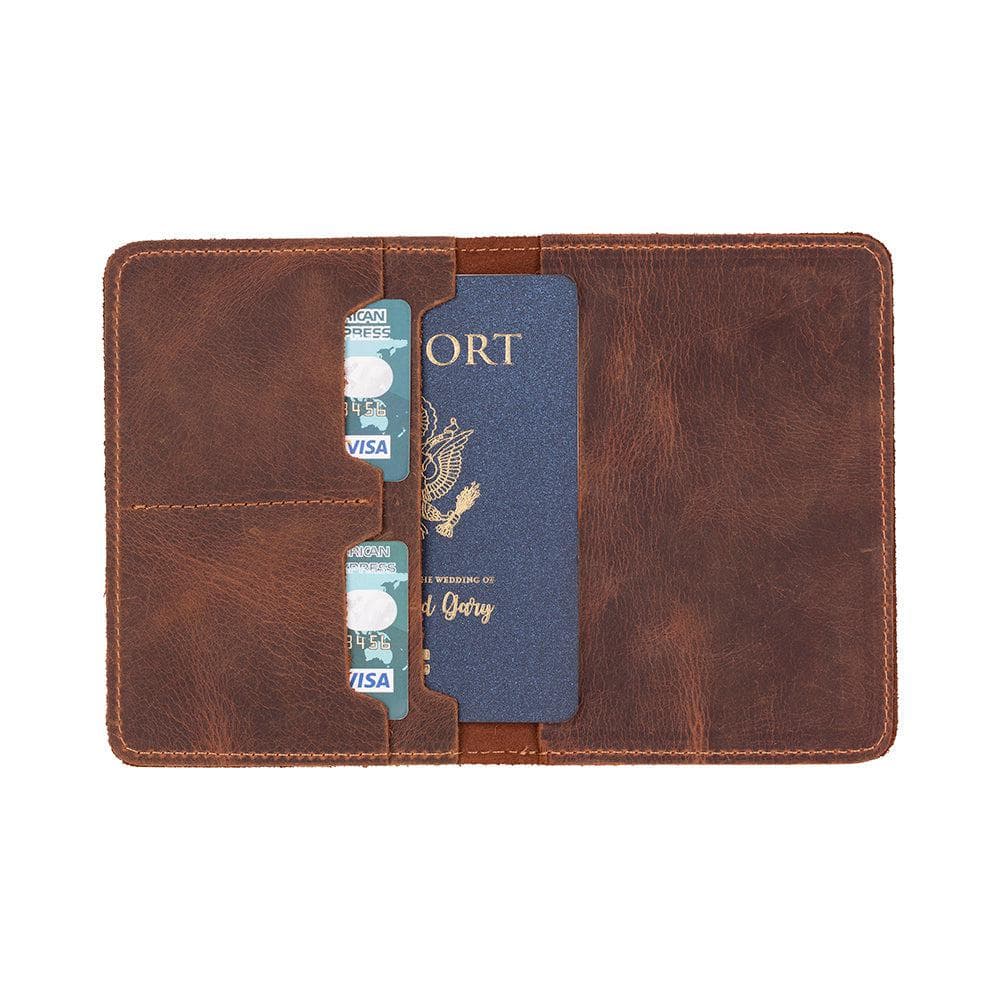 Avventura Leather Passport Wallet Saddle Brown Bouletta