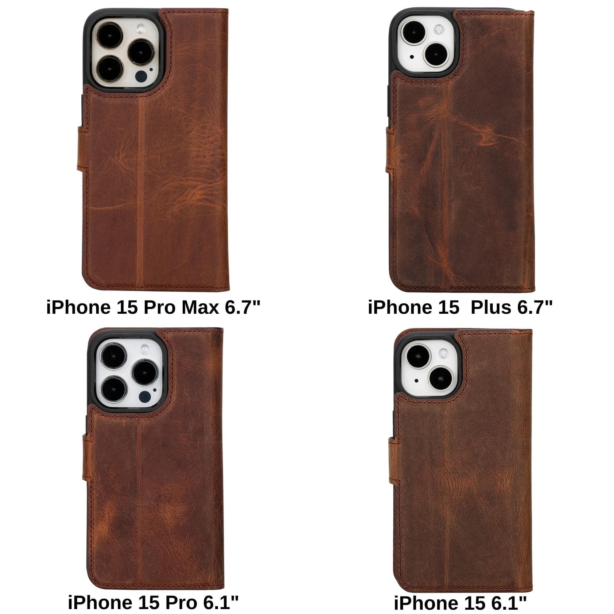 B2B - iPhone 15 Series Leather Wallet Case Bouletta B2B