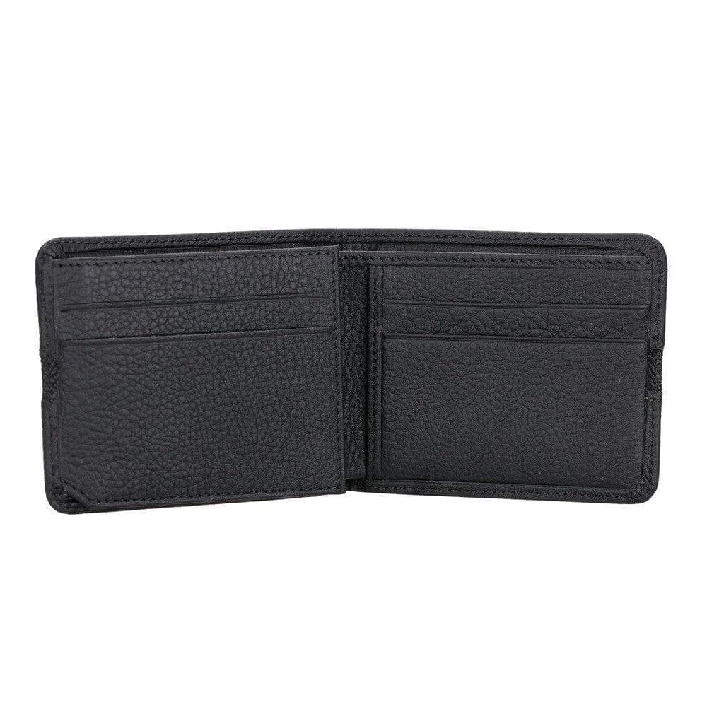 Benjamin Leather Wallet Pebble Black Bouletta