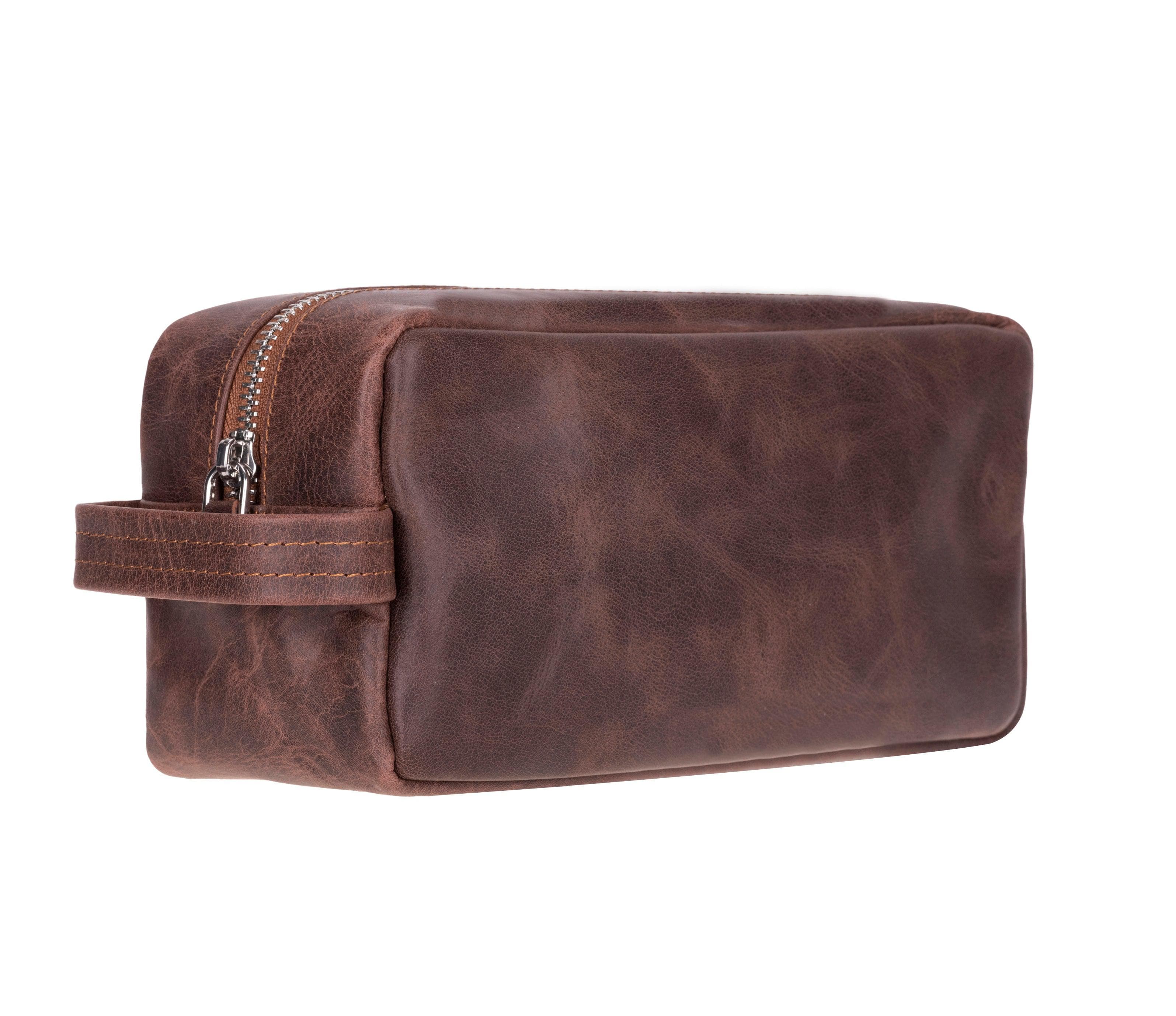 Biel Leather Dopp Kit Dark Brown Bouletta