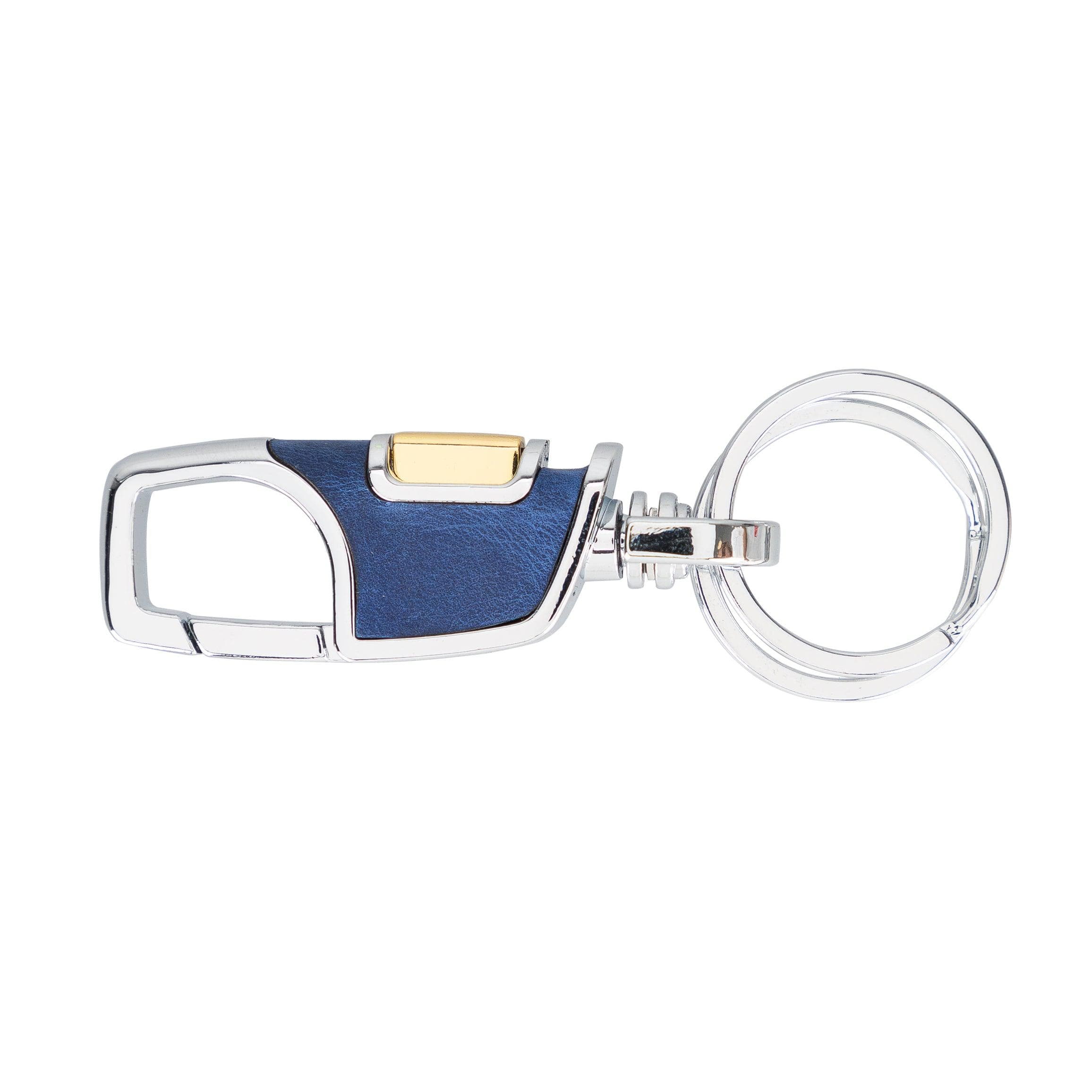 BKR12 Leather Keyring Blue Bouletta