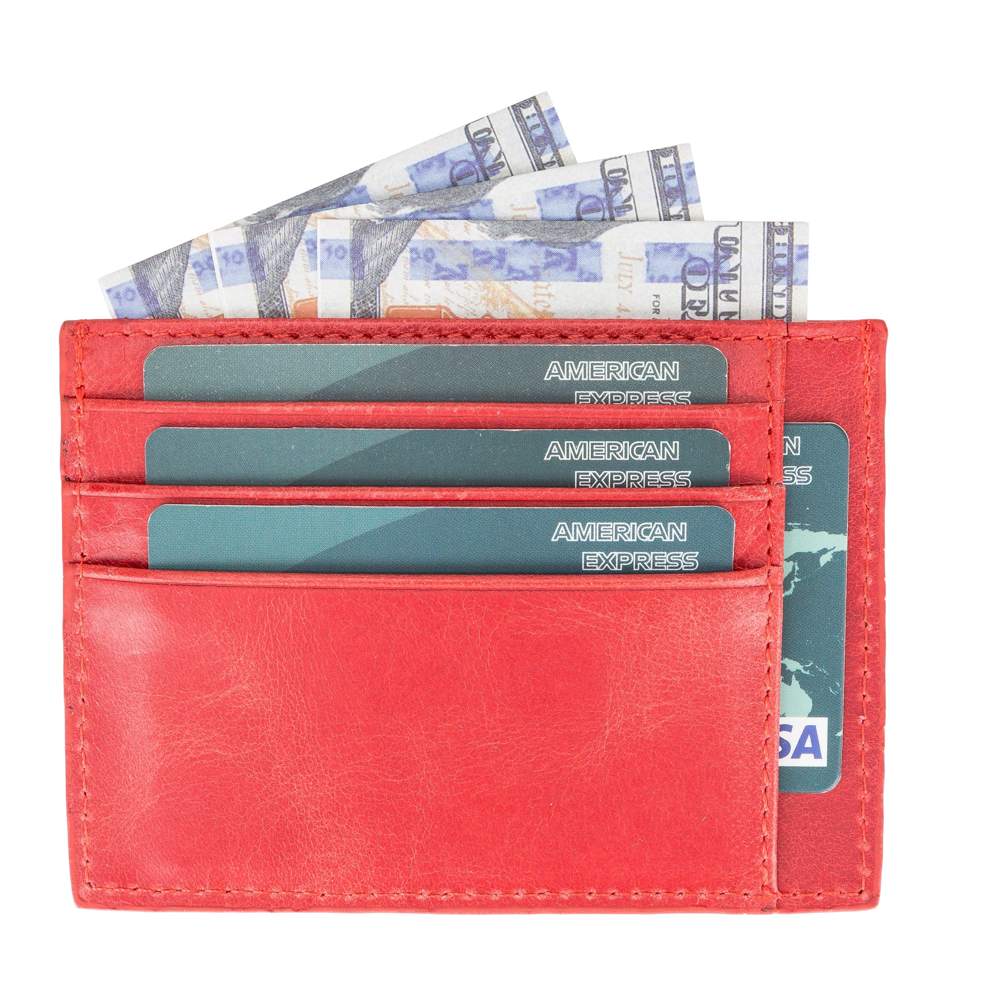 BLW18 Card Holder Leather Tuscan Red Bouletta