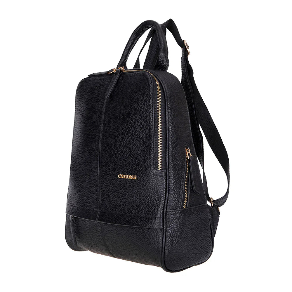Carrera Elvina Leather Women's Backpack Bag Black Bouletta