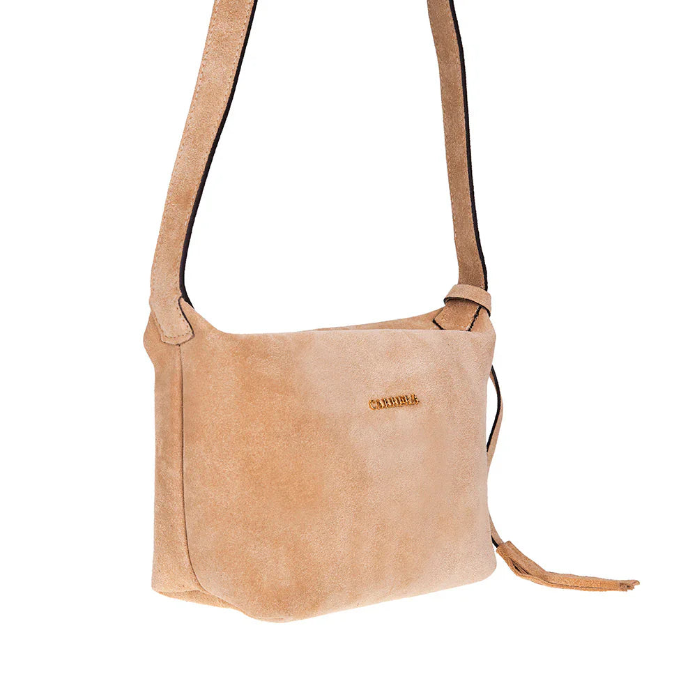 Carrera Melora Suede Leather Women's Bag Suede Cream Bouletta