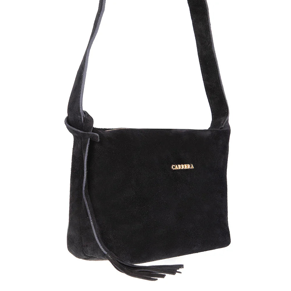 Carrera Melora Suede Leather Women's Bag Suede Black Bouletta