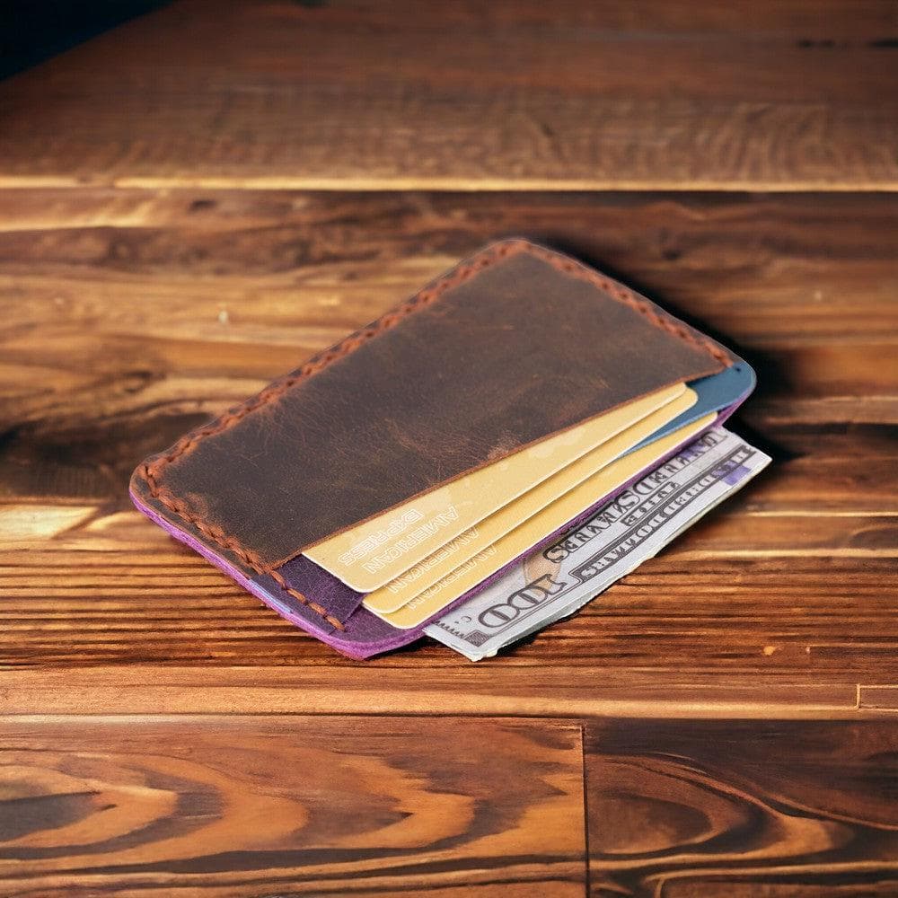 Carte Leather Card Holder Light Red Bouletta