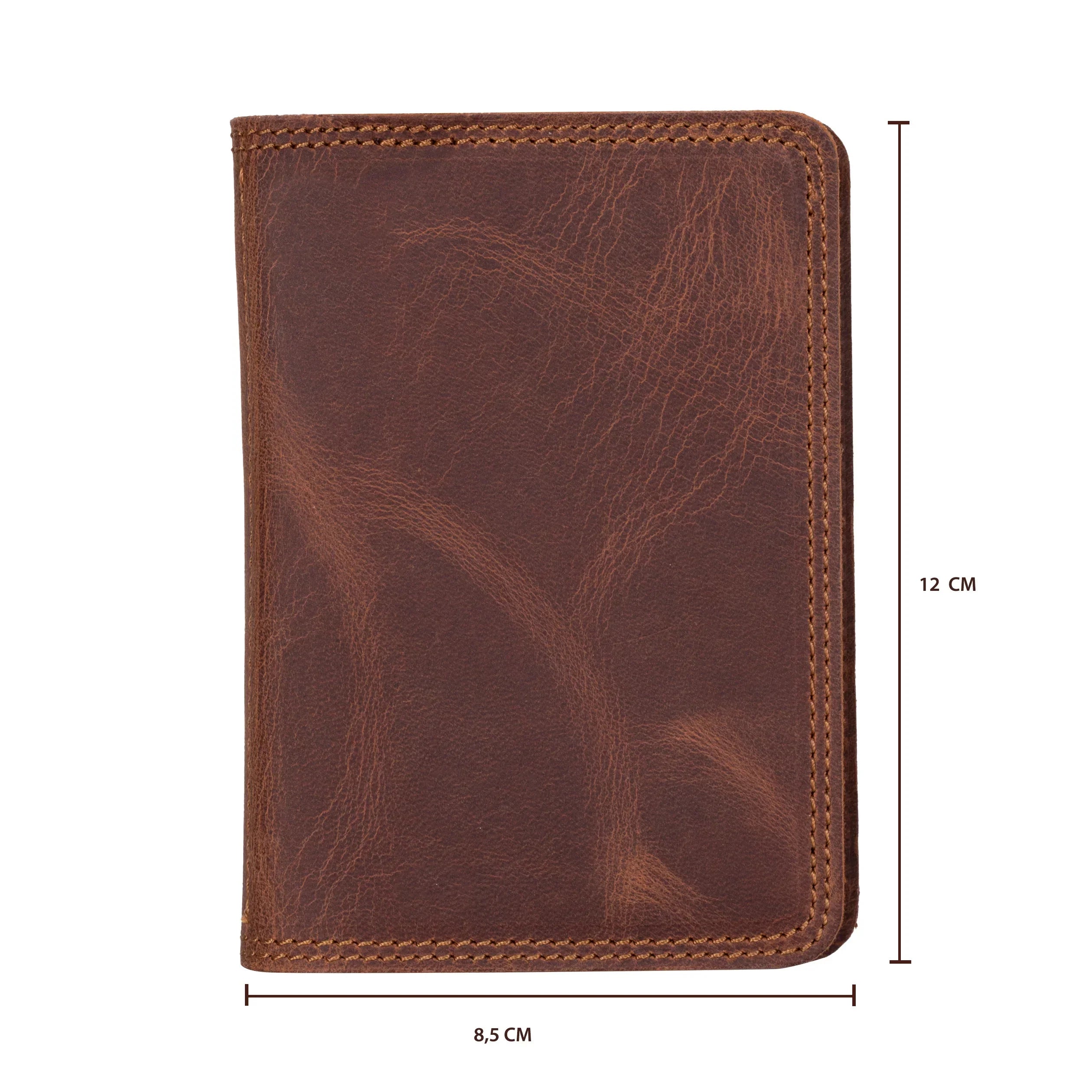 Carvan Leather License Registration Holder Saddle Brown Bouletta
