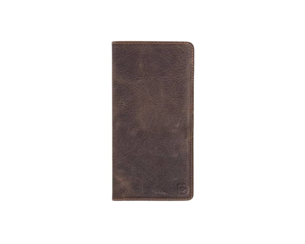 Checkbook Leather Wallet Saddle Brown Bouletta