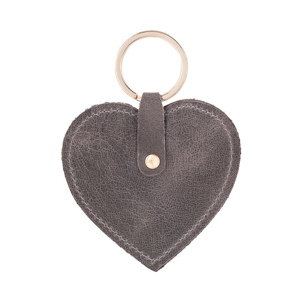 Cuore Leather Keyring Light Gray Bouletta