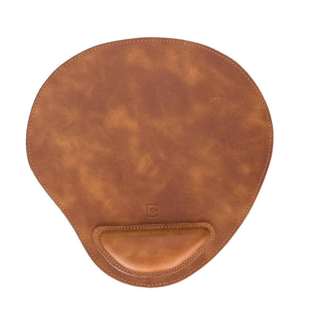 Cushioned Genuine Leather Mouse Pad Golden Tan Bouletta