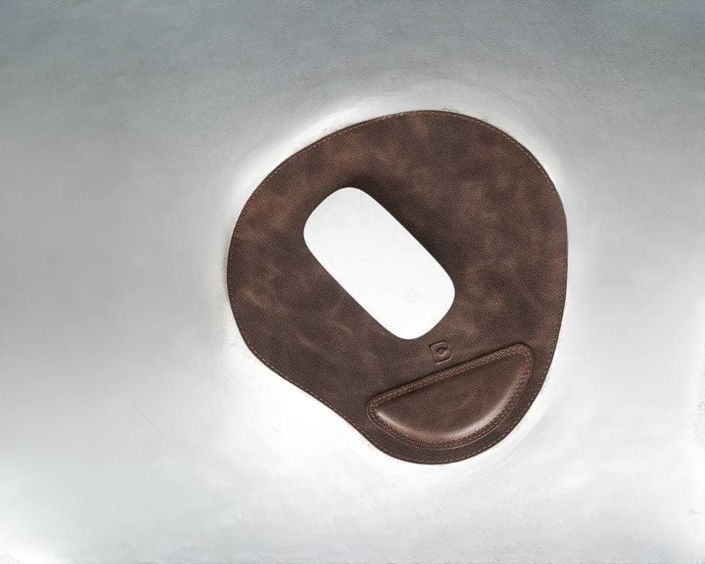 Cushioned Genuine Leather Mouse Pad Brown Bouletta