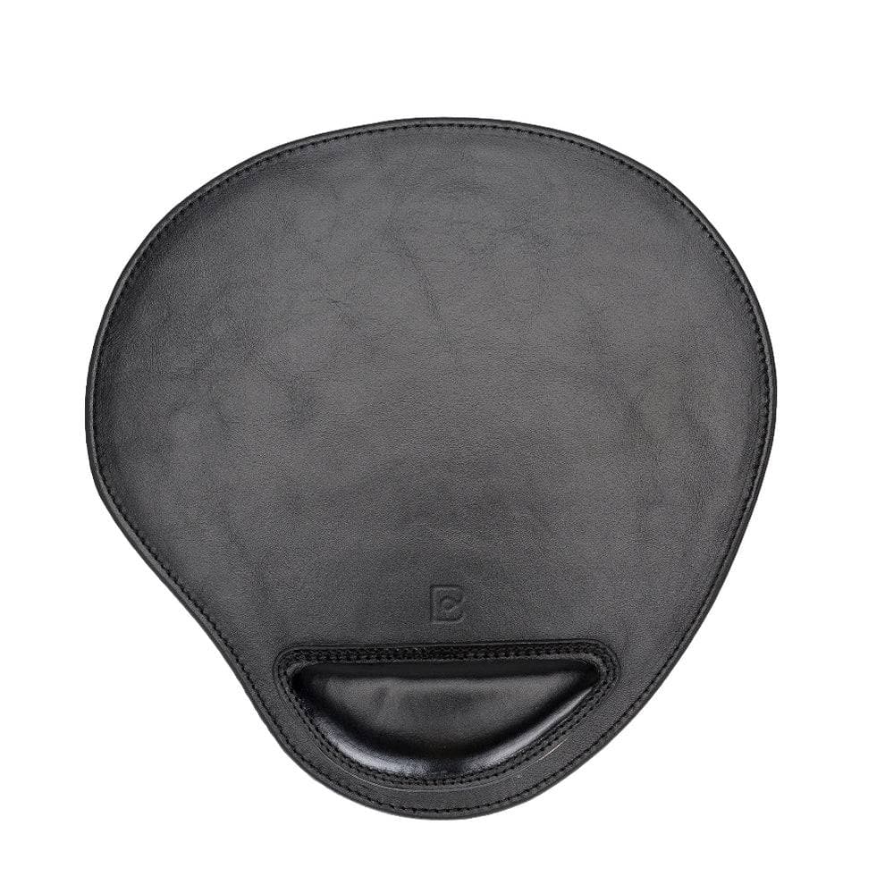 Cushioned Genuine Leather Mouse Pad Black Bouletta