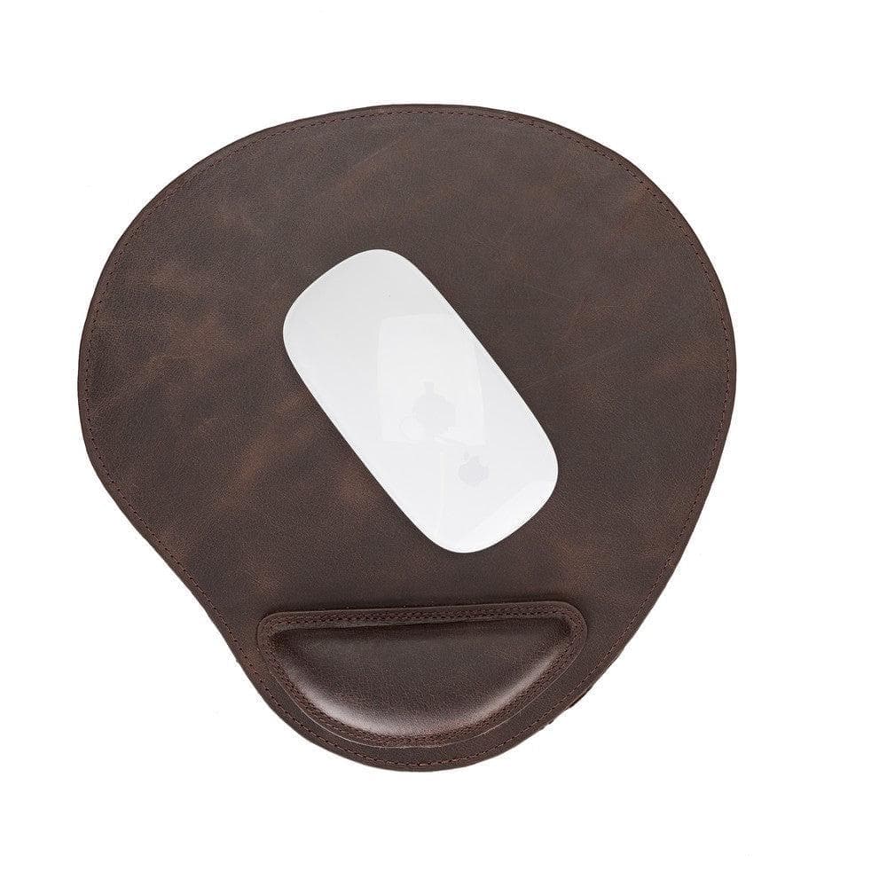 Cushioned Genuine Leather Mouse Pad Saddle Brown Bouletta