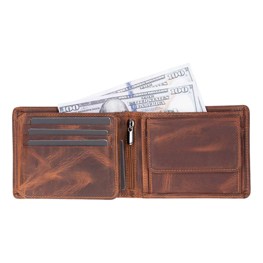 Dario Leather Men's Wallet Saddle Brown Bouletta
