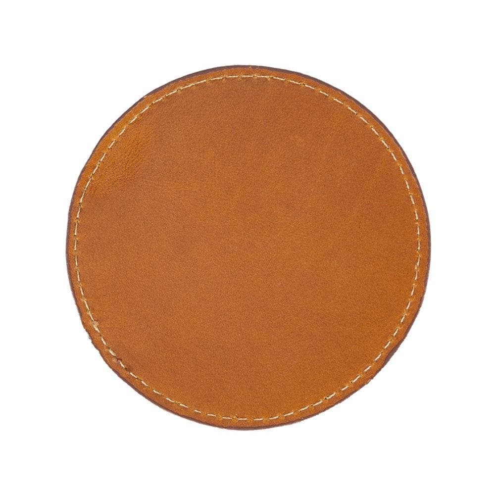Divine Leather Cup Coaster Set Sandy Tan Bouletta