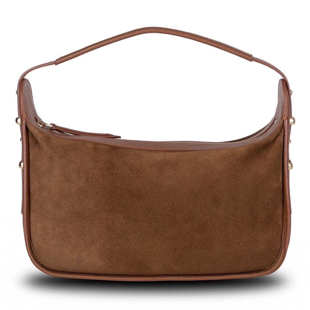 Dolcezza Suede Leather Women's Bag Tan Bouletta