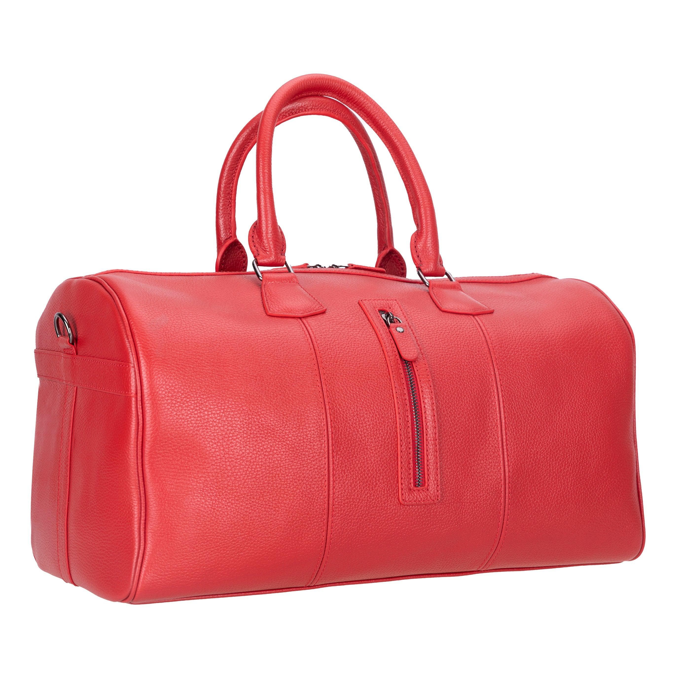 Dolly Leather Weekend Duffle Bag Crimson Bouletta