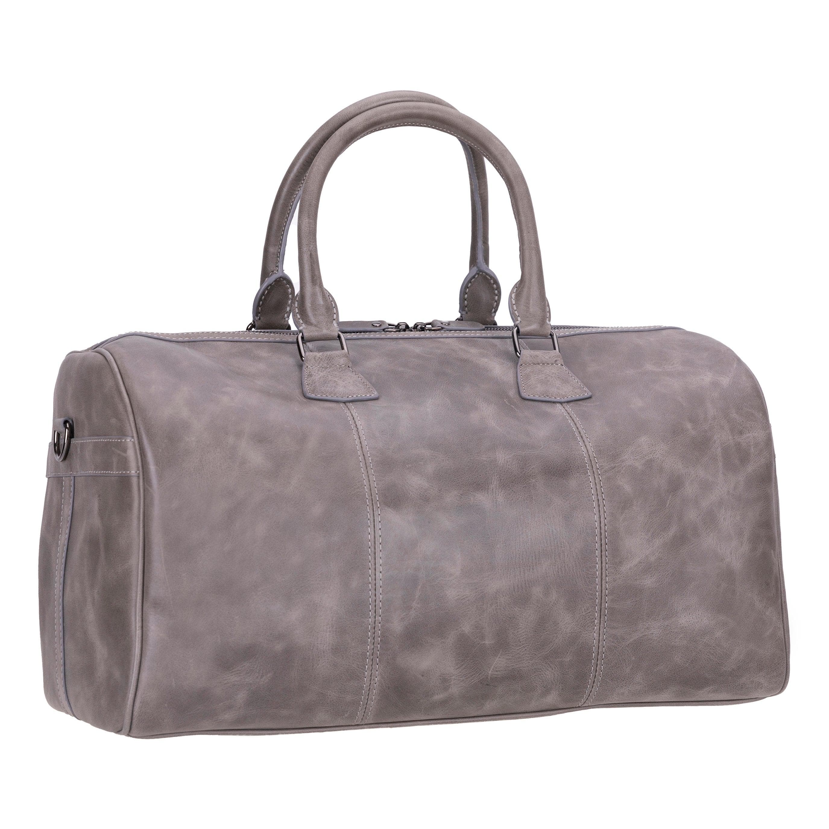 Dolly Leather Weekend Duffle Bag Gray Bouletta