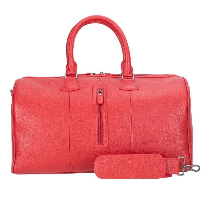 Dolly Leather Weekend Duffle Bag Crimson Bouletta