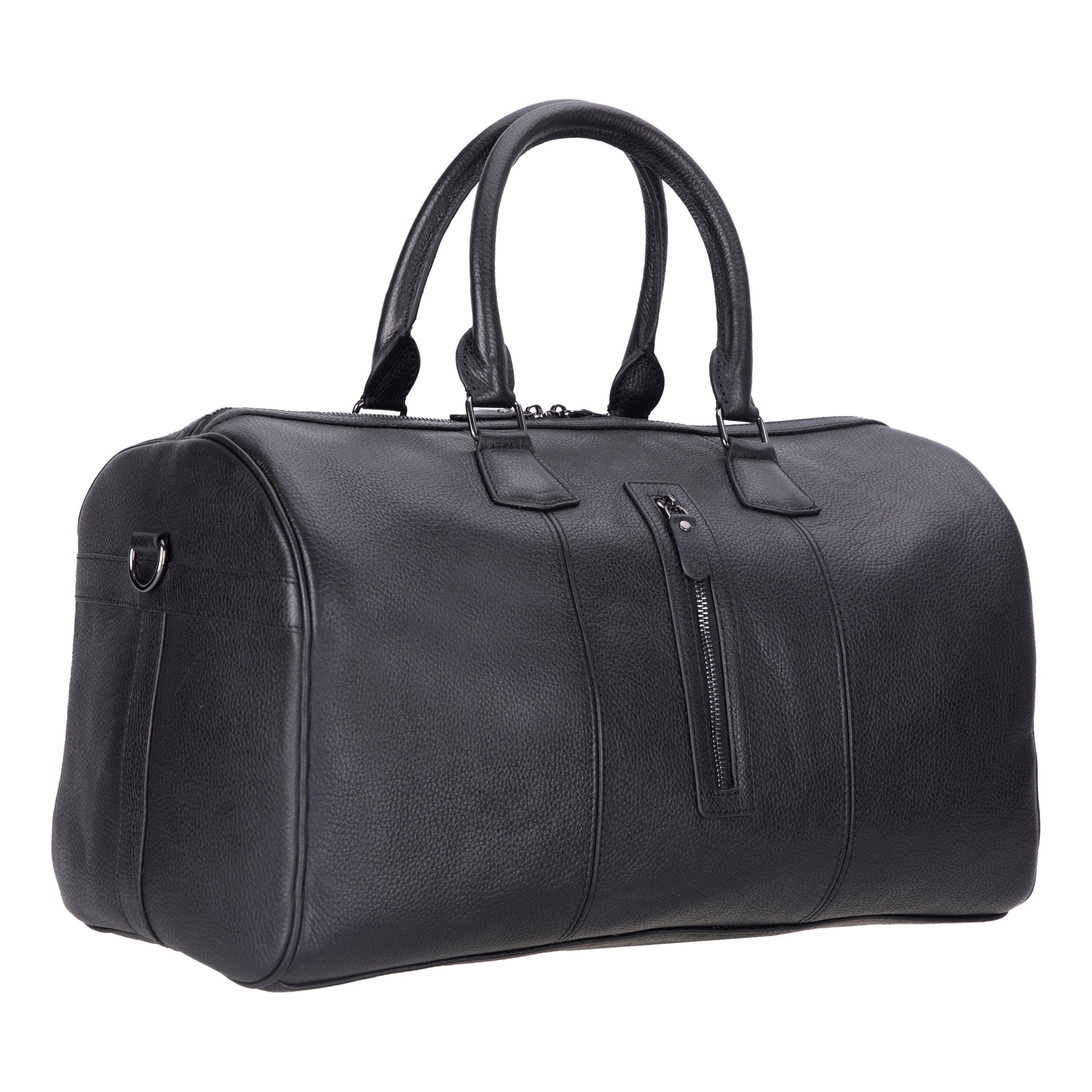 Dolly Leather Weekend Duffle Bag Pebble Black Bouletta